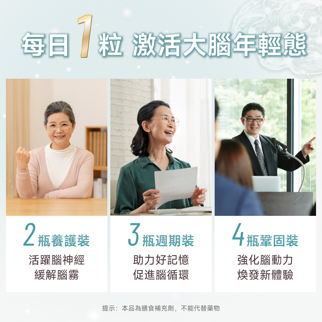 NatureU NeuroMaster®+PS+DHA+銀杏葉萃取物 憶智醒腦片 Brain Health 30粒/瓶