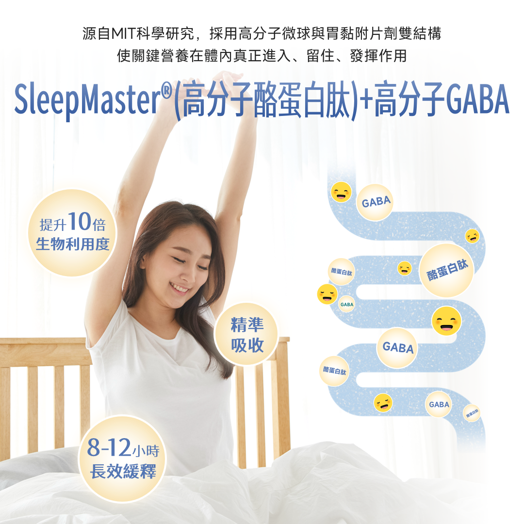 NatureU SWEET DREAMS 深睡片 SleepMaster® GABA+酪蛋白肽  Deep Sleep 15粒/瓶