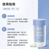NatureU SWEET DREAMS 深睡片 SleepMaster® GABA+酪蛋白肽  Deep Sleep 15粒/瓶